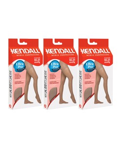 Kit com 3 Meias-Calças com Ponteira Kendall 1631 Média Compressão (15-20 mmHg) Mel