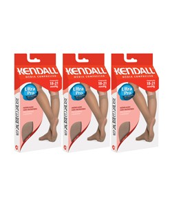 Kit com 3 Meias 3/4 com Ponteira Kendall 1671 Média Compressão (18-21 mmHg) Mel