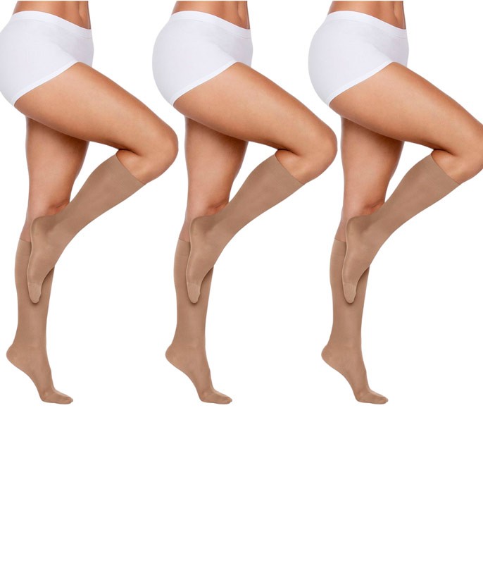 Kit com 3 Meias 3/4 com Ponteira Kendall 1671 Média Compressão (18