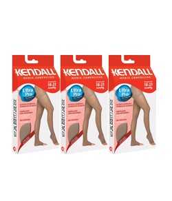 Kit com 3 Meias-Calças Sem Ponteira Kendall 1701 Média Compressão (15-20 mmHg) Mel