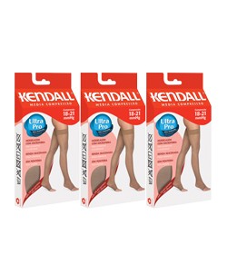 Kit com 3 Pares de Meias 7/8 Kendall Sem Ponteira 1712 Média Compressão (15-20 mmHg) Mel
