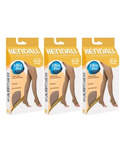 Kit com 3 Pares de Meias 7/8 Kendall Sem Ponteira 1713 Alta Compressão (20-30 mmHg) Mel