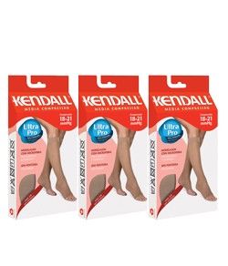 Kit com 3 Meias Kendall 3/4 Sem Ponteira 1871 Média Compressão (18-21 mmHg) Mel